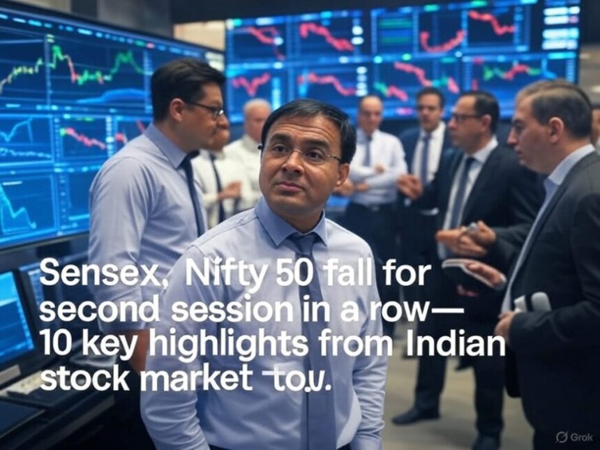 Sensex, Nifty 50 fall for second session in a row— 10 key highlights from Indian stock market today
